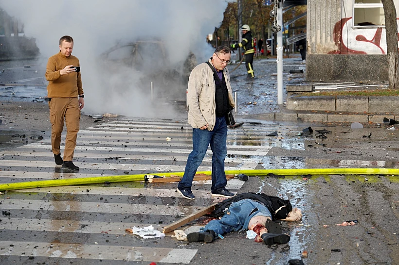 גופה שרועה ברחובות קייב