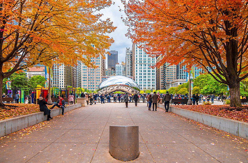 Chicago,,usa, ,october,02,,2019,:,millennium,park,view
