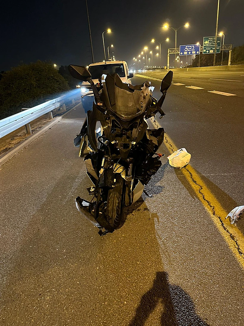 האופנוע של הרוכב שנהרג בכביש 471 סמוך פתח תקווה