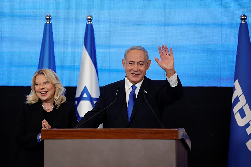 בנימין נתניהו עם רעייתו שרה