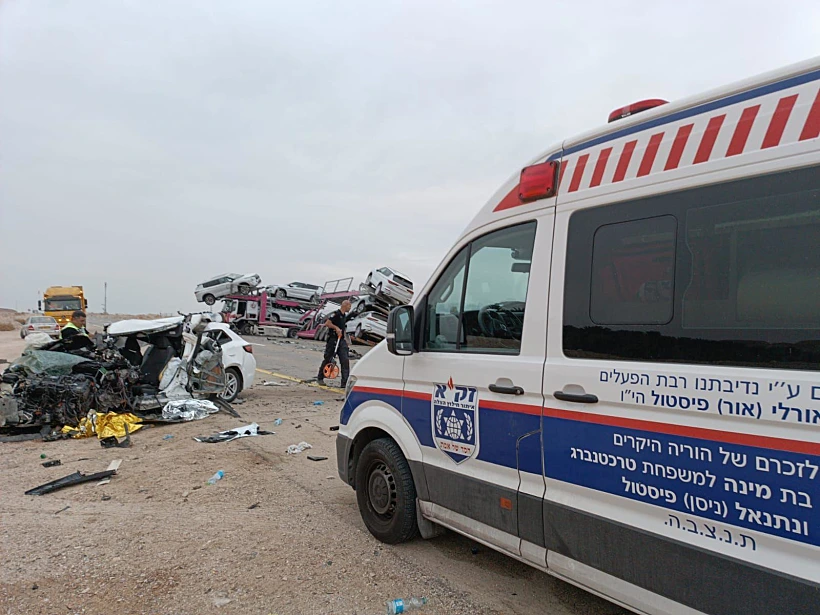 זירת התאונה בכביש 90, הערבה