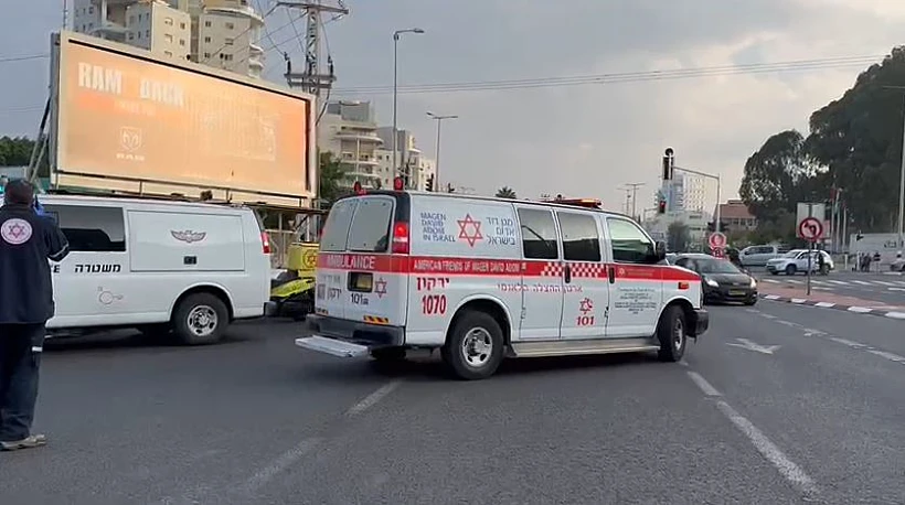 זירת אירוע הירי בצומת רעננה