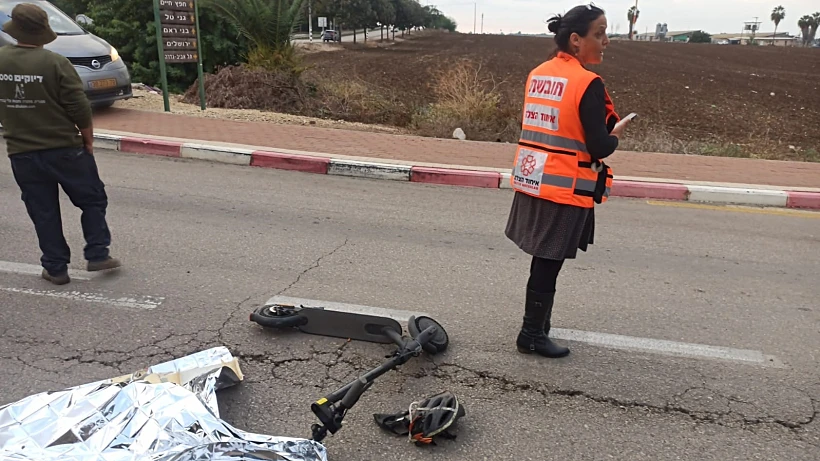 זירת התאונה בכביש 3936 סמוך לחפץ חיים