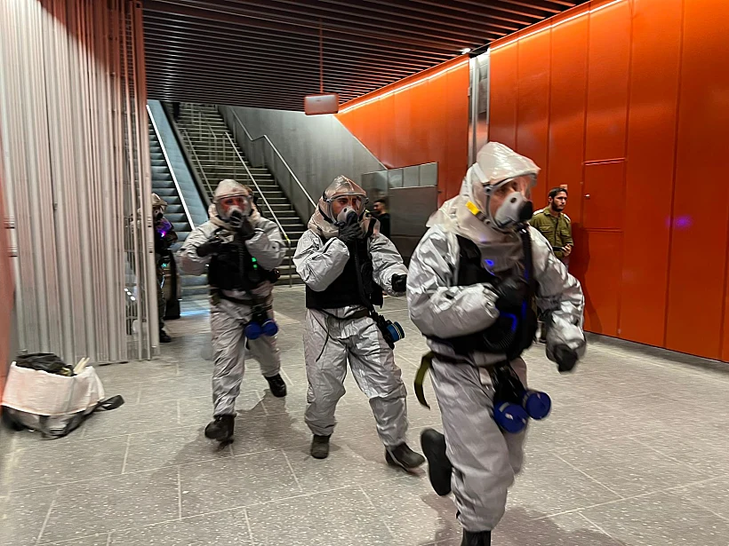 תרגול אירוע טרור ברכבת הקלה בגוש דן