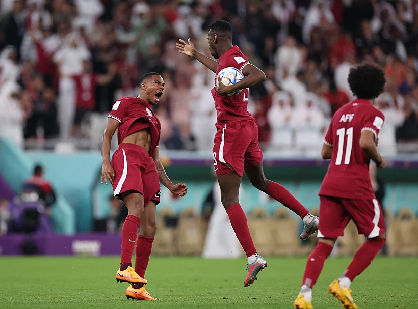 נבחרת קטר חוגגת שער ראשון בטורניר