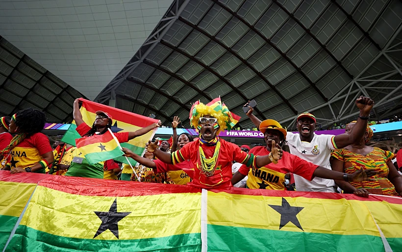 אוהדי גאנה לפני המשחק מול אורוגוואי