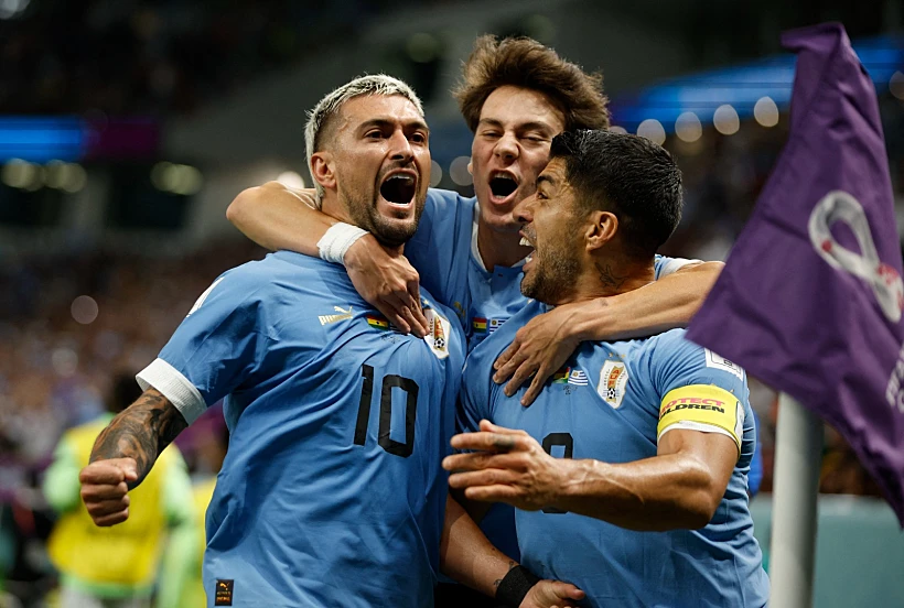 מונדיאל 2022 קטר, ג'יורג'יאן דה ארסקאטה חוגג את השער הראשון מול גאנה, אורוגוואי