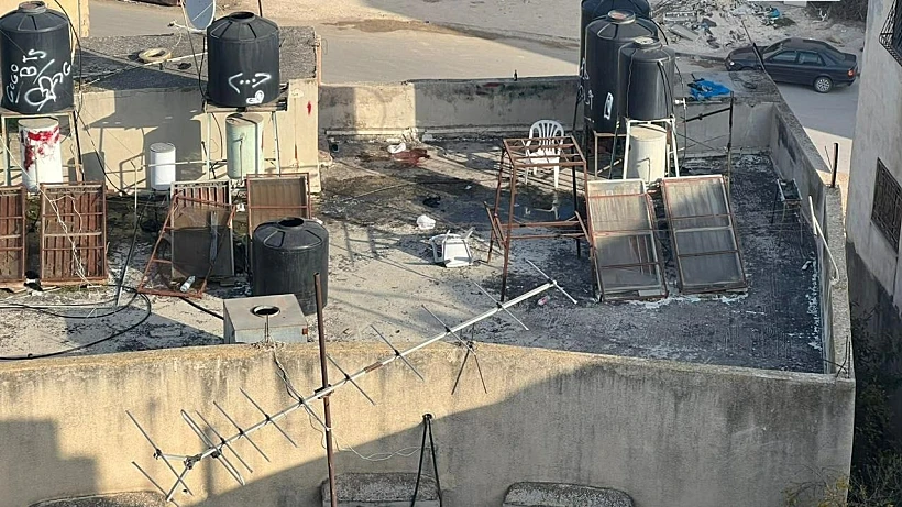 הגג בו נהרגה הנערה הפלסטינית בג'נין