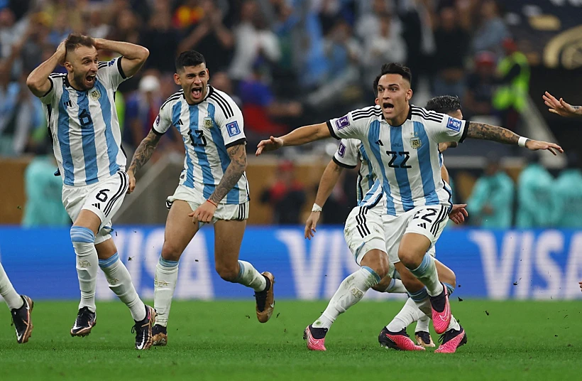 שחקני ארגנטינה חוגגים זכייה במונדיאל