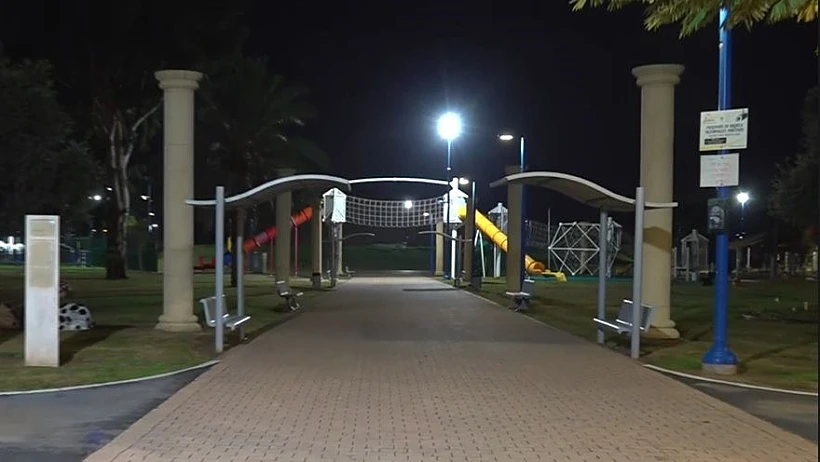 זירת התקיפה האלימה בגן הציבורי באור יהודה