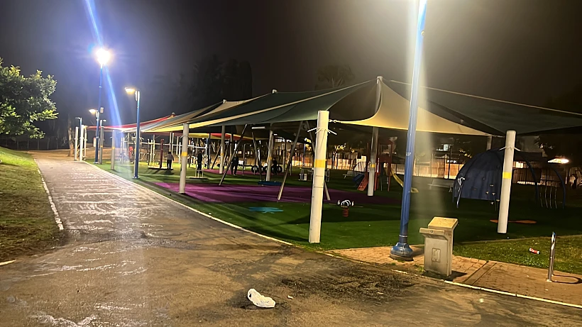 זירת התקיפה האלימה בגן הציבורי באור יהודה