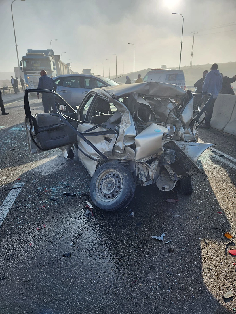 זירת התאונה בסמוך לצומת נבטים