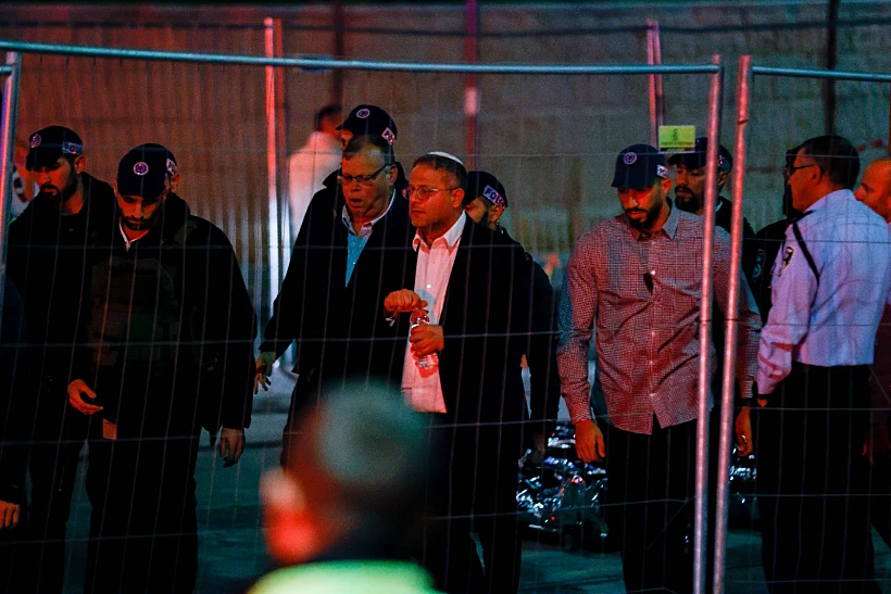 השר בן גביר בזירת הפיגוע