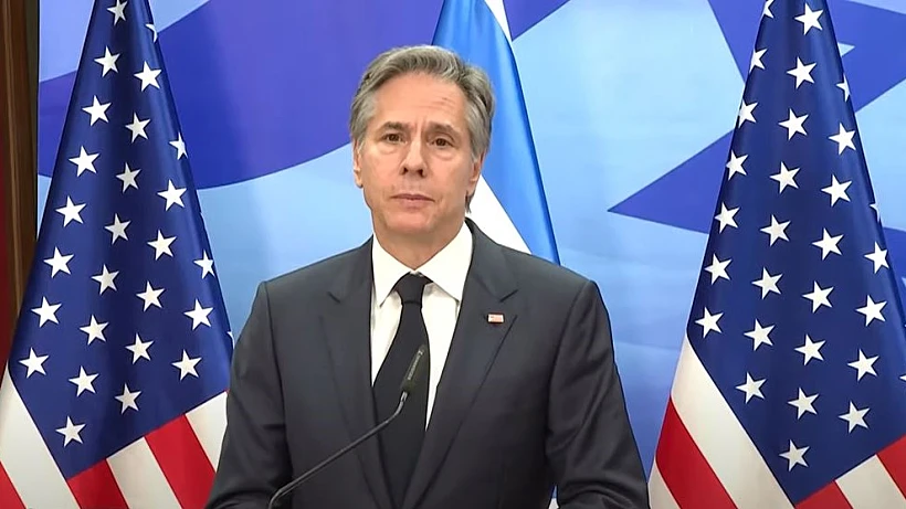 מזכיר המדינה האמריקני אנתוני בלינקן בהצהרה משותפת עם רה''מ נתניהו