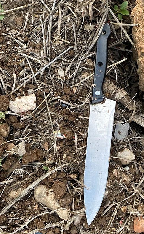 הסכין שנתפסה על המחבל