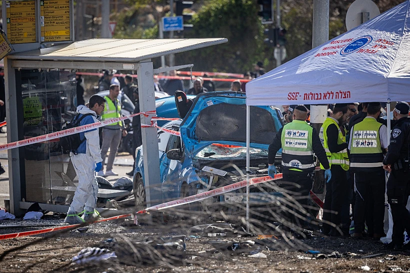 זירת הפיגוע בשכונת רמות בירושלים
