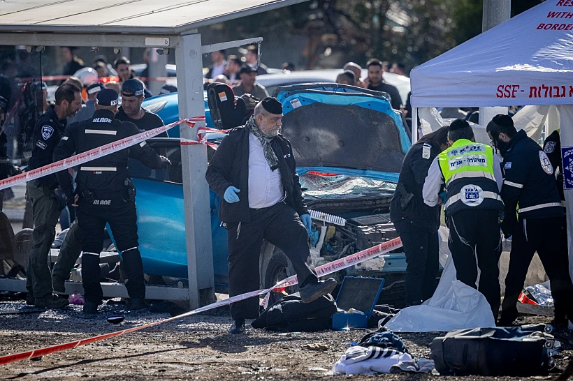 זירת הפיגוע בשכונת רמות בירושלים