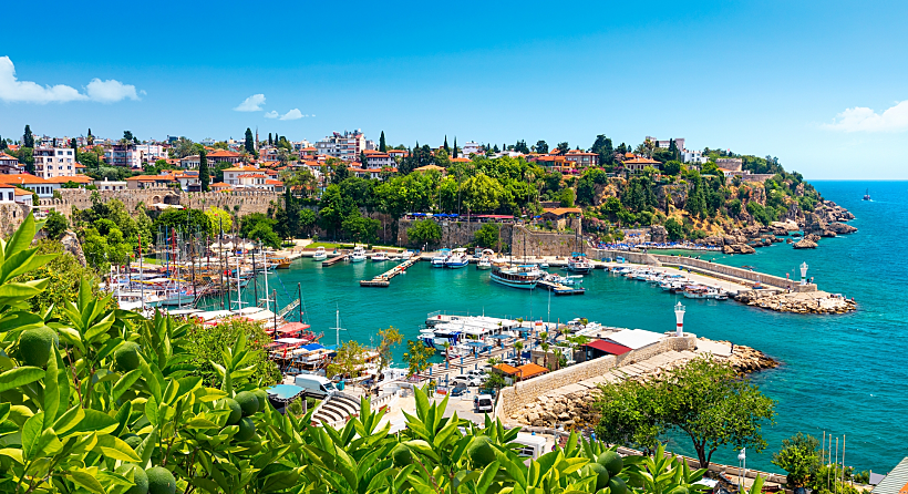 אנטליה Panoramic,view,of,harbor,in,antalya,kaleici,old,town.,antalya,