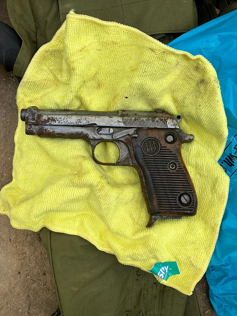 הנשק שנתפס אצל תושב הדרום