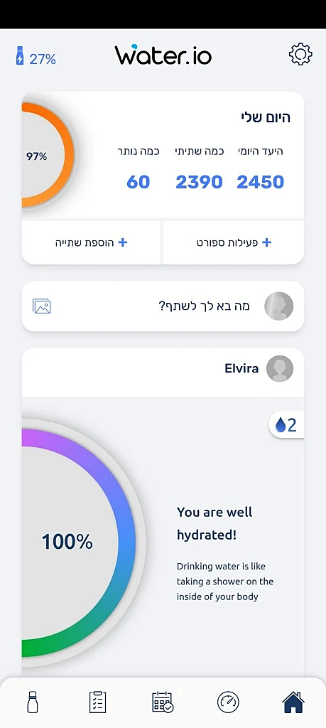 Water.io – בקבוק מים שעוזר לשתות יותר
