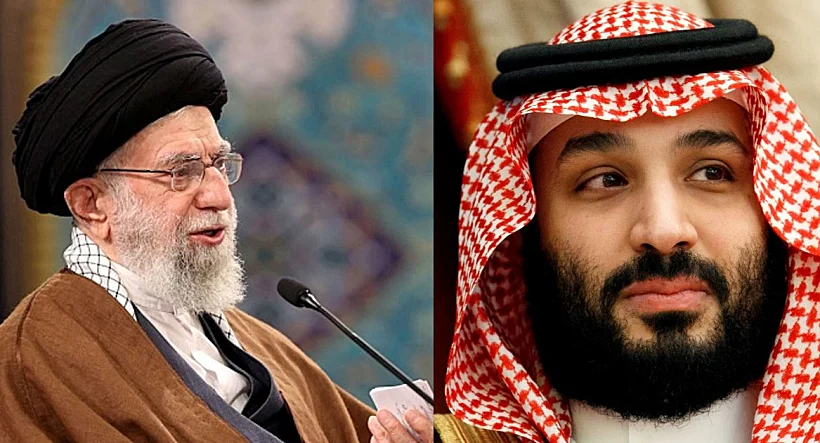 עלי חמינאי ומוחמד בן-סלמאן