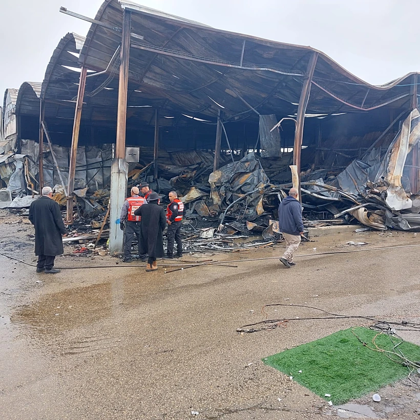 שריפה בשוק הבדואי ברהט