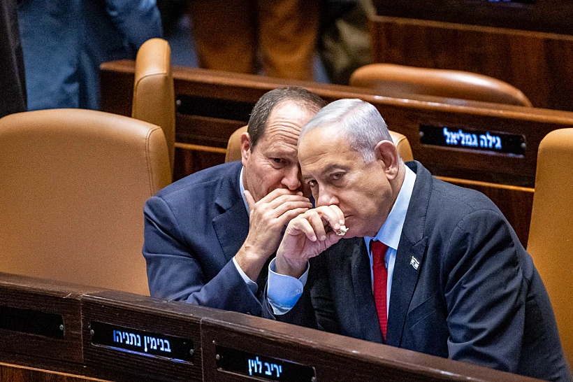 רה"מ נתניהו והשר ניר ברקת במליאת הכנסת