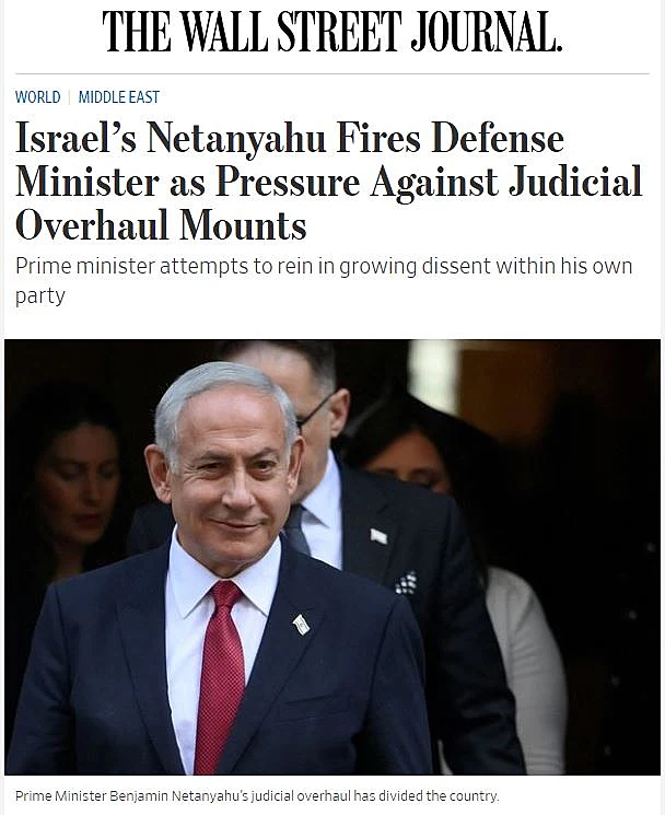 הפיטורין של גלנט בכותרת ראשית של ''הוושינגטון פוסט''