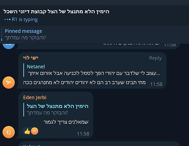שיחות מקבוצות טלגרם של הימין קיצוני