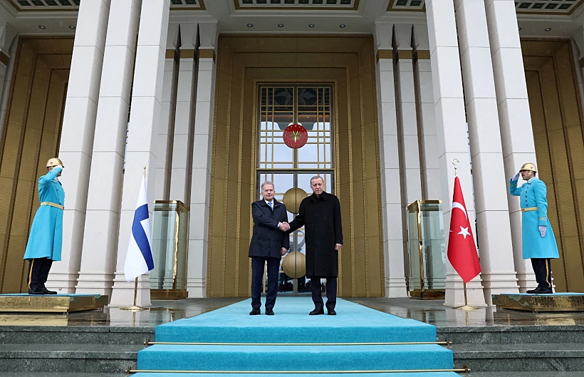 נשיא טורקיה רג'פ טאיפ ארדואן ונשיא פינלנד סאולי ניניסטה