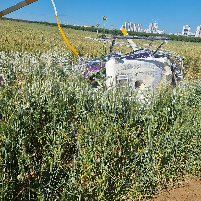 זירת התרסקות המסוק בנתניה