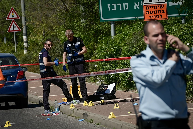 זירת הפיגוע בצומת צריפין