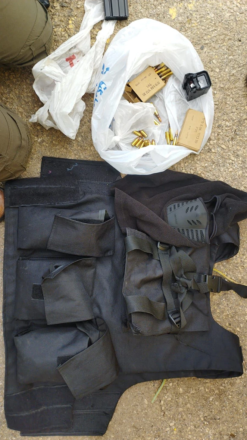 התחמושת והציוד הצבאי שהוחרמו בג'נין