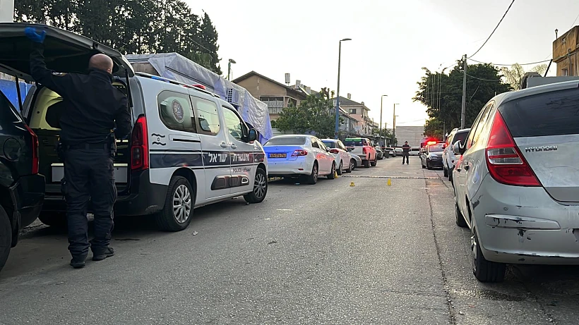 זירת הירי בה נהרג גבר בלוד