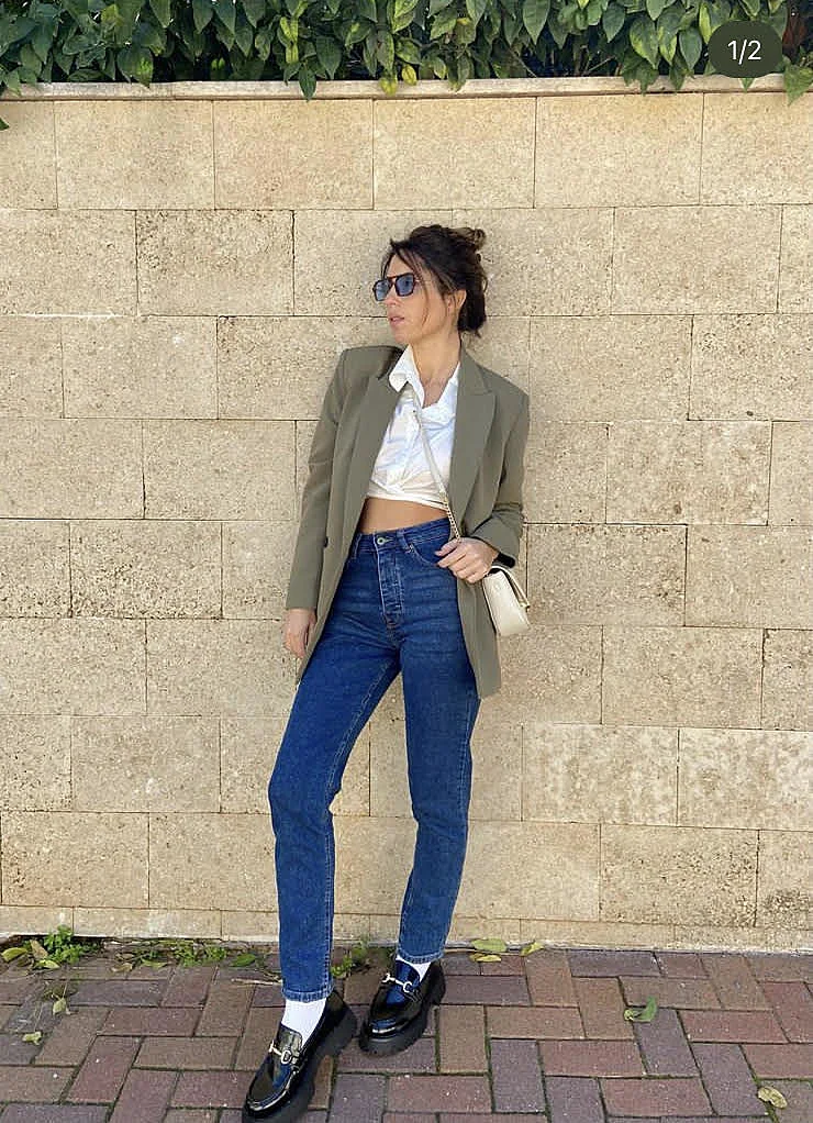 ג'ינס סקיני בגזרה גבוהה