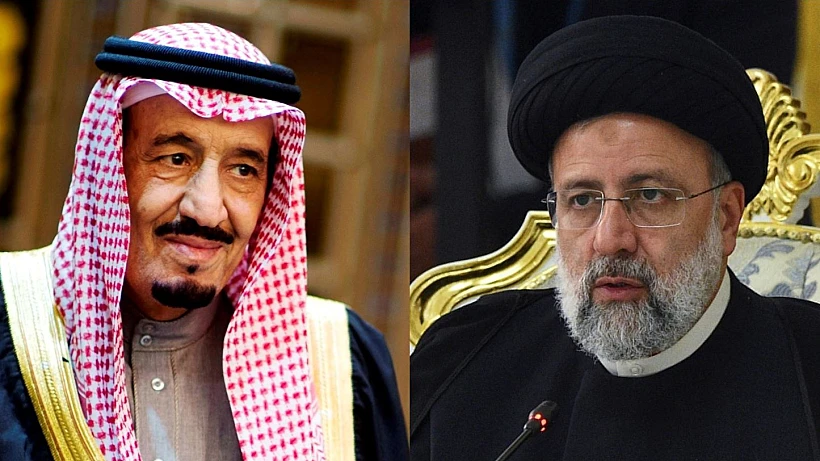 נשיא איראן ראיסי וסלמאן מלך סעוד