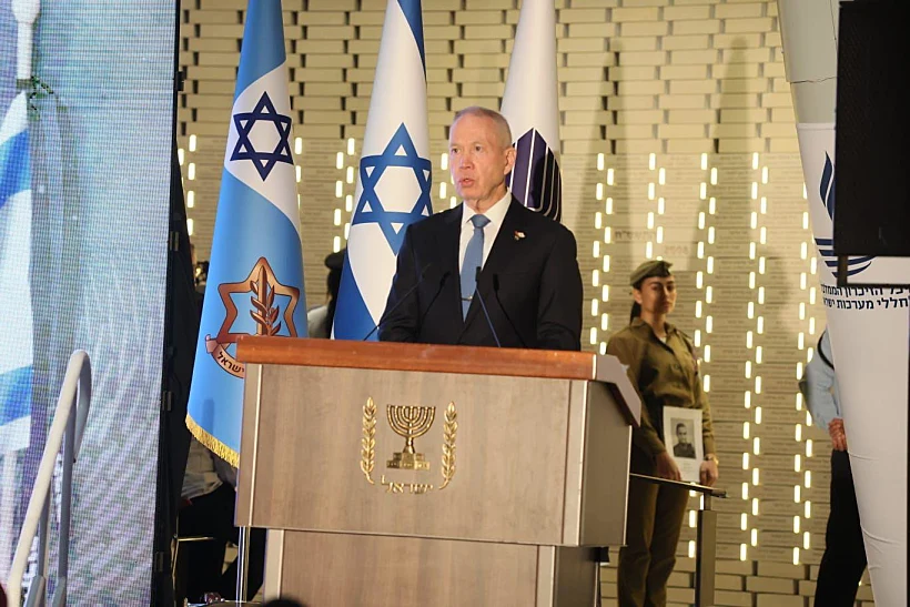 שר הביטחון יואב גלנט בטקס הקראת שמות הנופלים בהר הרצל
