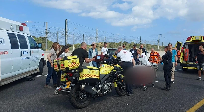 זירת התאונה בכביש 20