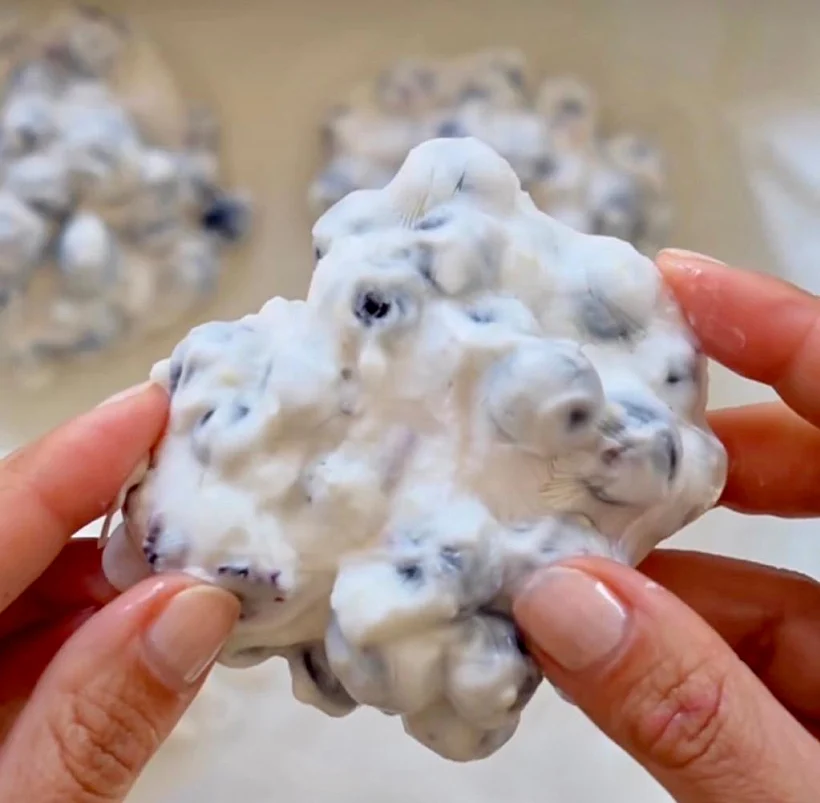 קינוח אוכמניות, יוגורט ושוקולד