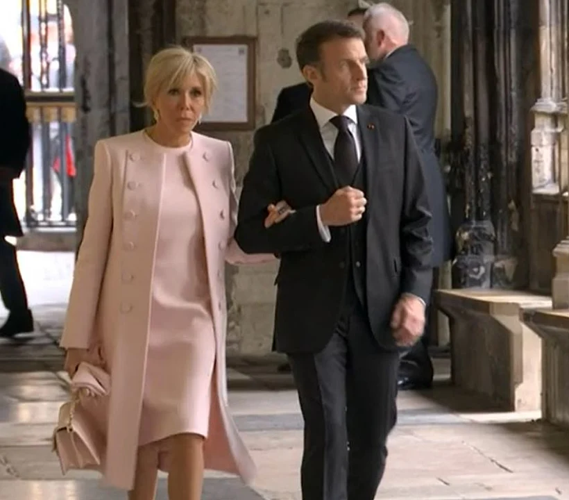 נשיא צרפת עמנואל מקרון ורעייתו