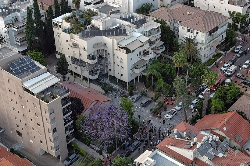 הבניין שנפגע ברחובות