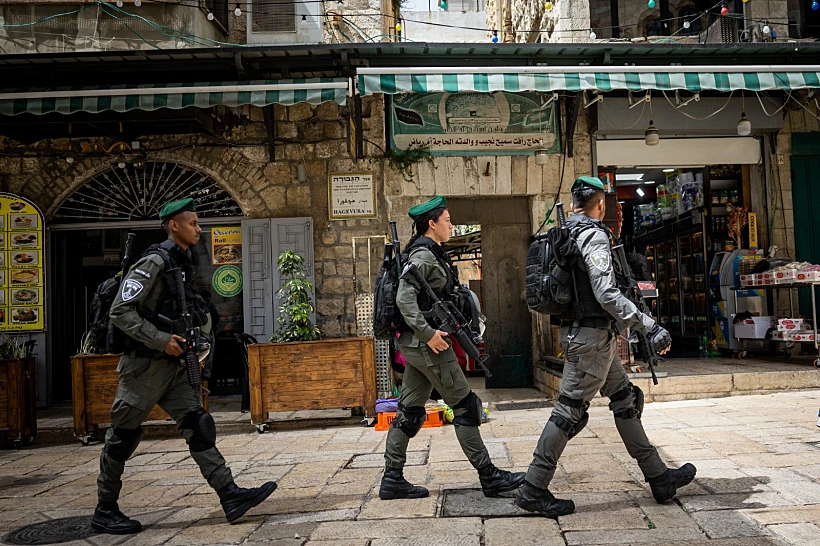 לוחמי מג''ב ברובע המוסלמי. ארכיון
