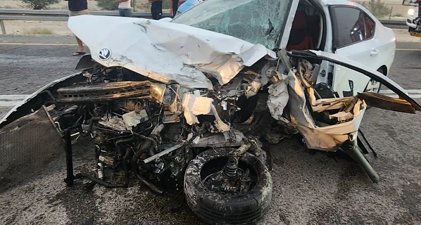 זירת התאונה בכביש 90