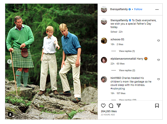 המלך צ'ארלס עם בני בניו