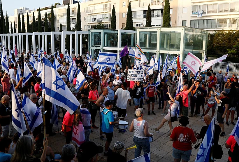 מפגינים בתל אביב