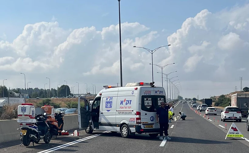 זירת התאונה בכביש 6