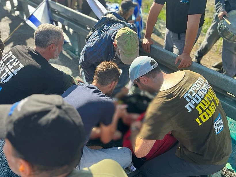 מפגינה נפצעה ממכת''זית