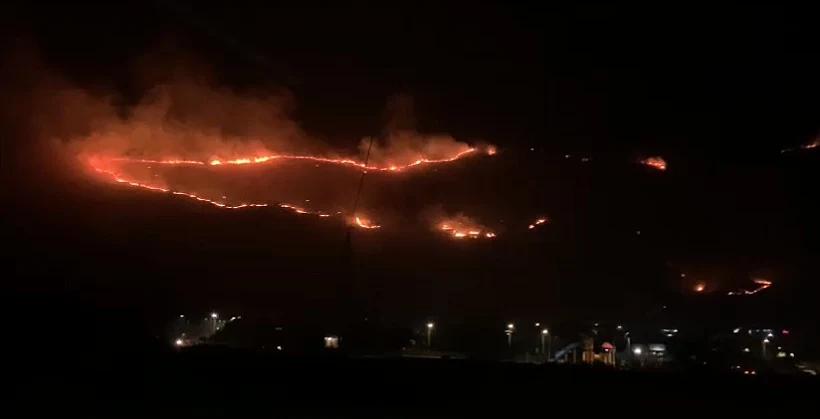 השריפה בגלבוע מעל לקיבוץ חפציבה