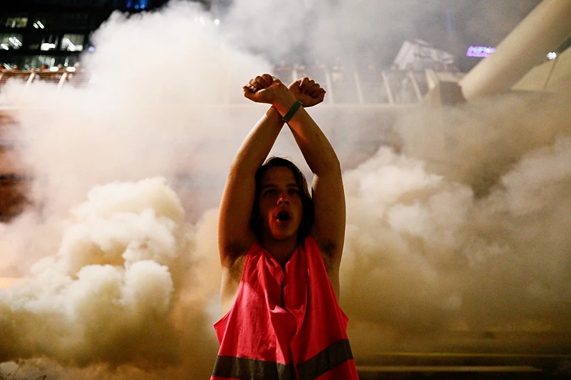 הפגנה נגד המהפכה המשפטית בתל אביב