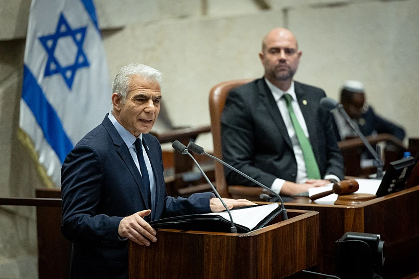 ראש האופוזיציה יאיר לפיד הבוקר בכנסת